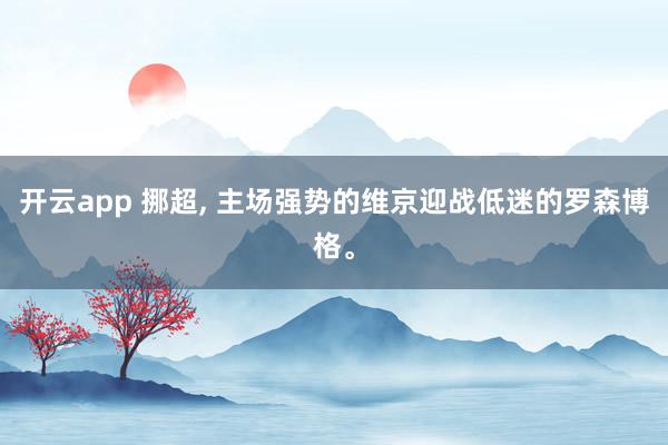 开云app 挪超， 主场强势的维京迎战低迷的罗森博格。